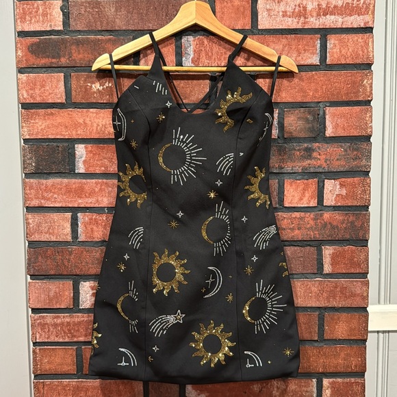 Nasty Gal Black and Gold Mini Dress - Picture 5 of 12